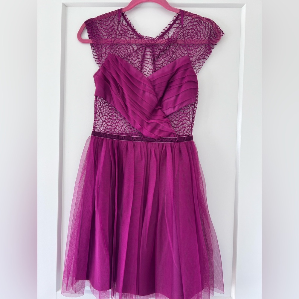 Elegant Lace Dress from ASOS Size US 2 Magenta/Purple